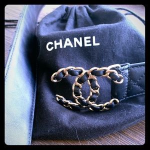 Chanel leather belt sz32